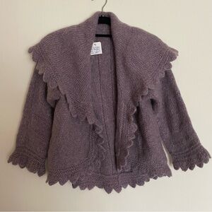 Handmade purple vintage sweater cardigan